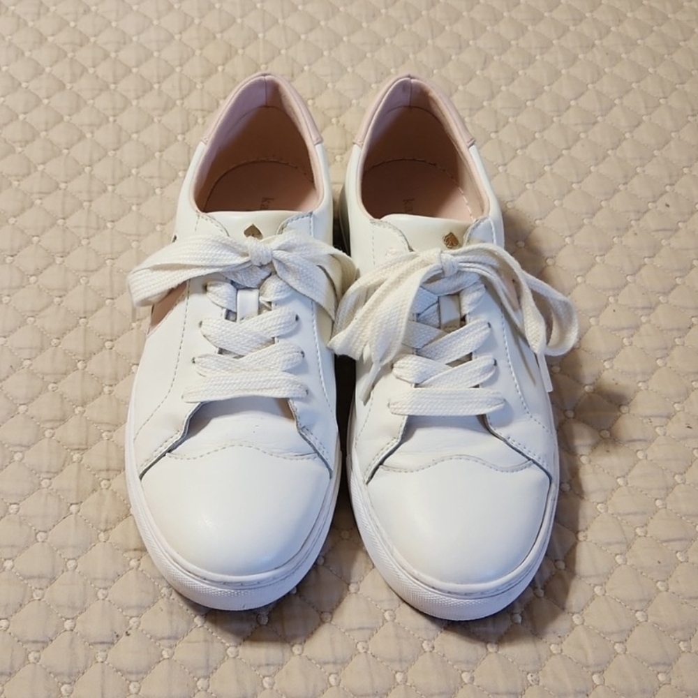 Kate Spade White and Pink Sneakers